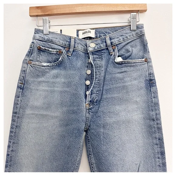NWT AGolde Riley Straight High Rise crop Whiplash size 25
